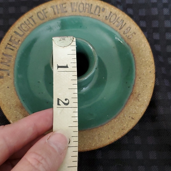 Inspirational pottery candleholder, John 9:5 - Picture 7 of 7